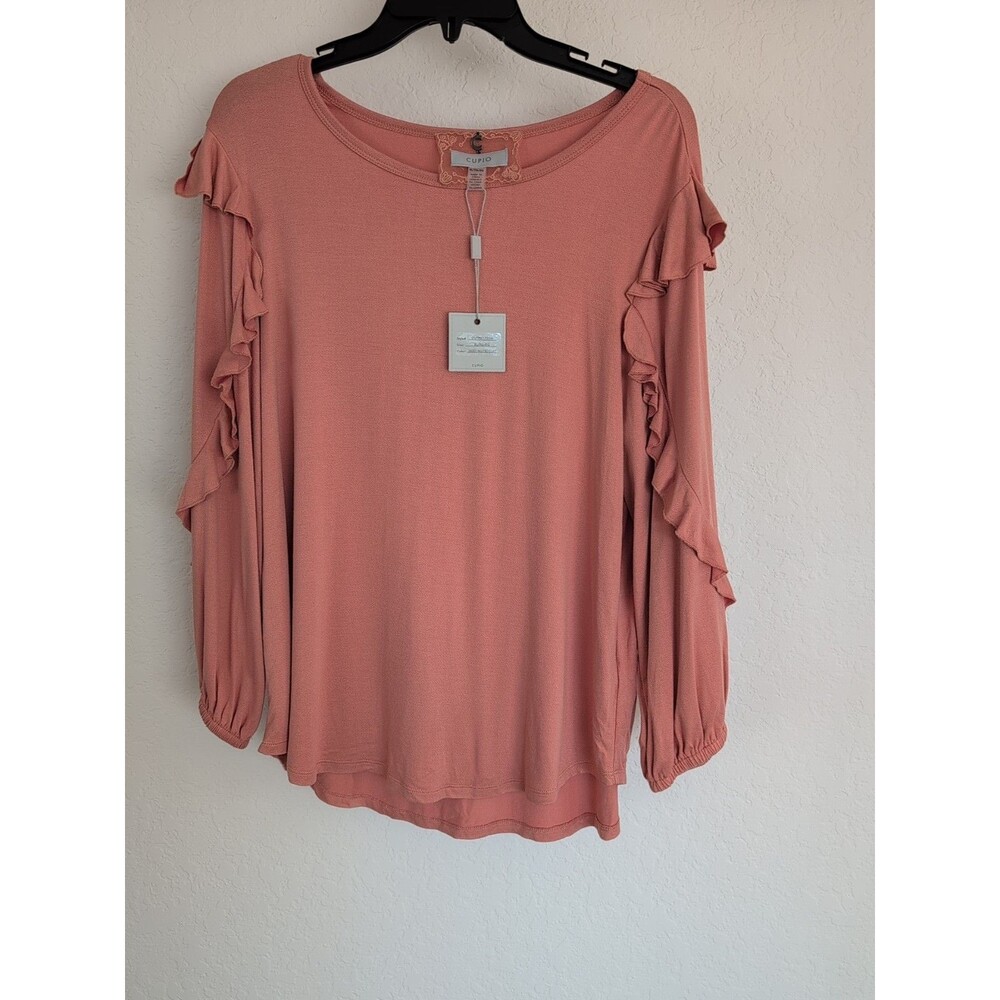 Cupio Long Sleeve Women’s Blouse Muted Clay Color  NWT